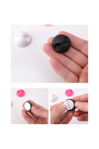 Siyah Beyaz Kablo Sabitleme Klipsi 10'lu - Resim 3