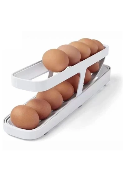 Yeni Nesil Yumurta Standı Buzdolabı Düzenleme 2Katlı Yumurta Saklama Kabı Modern Yumurta Düzenleyici - Resim 4