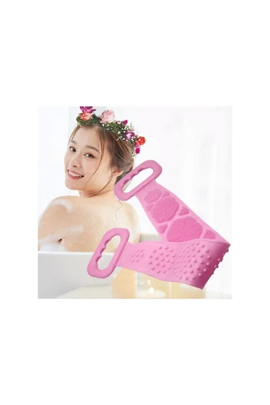 Silikon Sırt Kesesi 60 Cm Sırt Keseleme Fırçası Banyo Duş Lifi (5122) - Resim 5