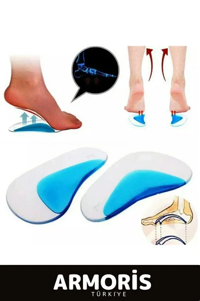 Yeni Nesil Anatomik Boşluk Doldurucu Jel Düz Tabanlık Ark Desteği Silikon Ayak Tabanlığı - Resim 3