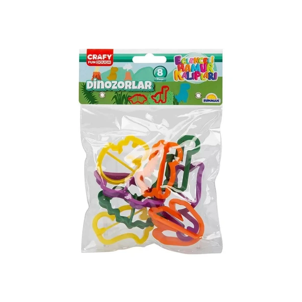 8’li Oyun Hamuru Kalıp Seti Dinozorlar - Resim 3