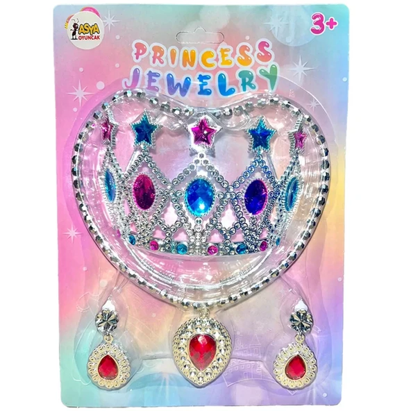 Prenses Tacı Kolye ve Küpe Seti