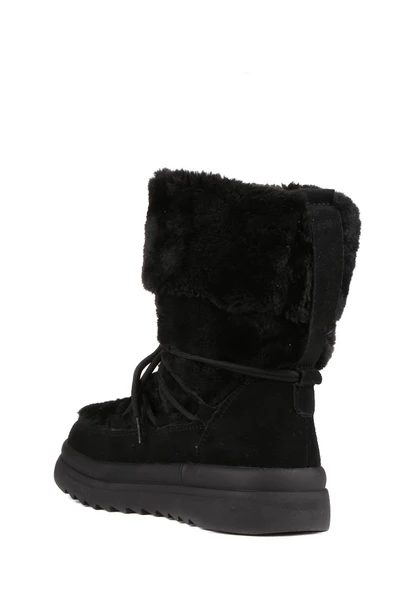 Stato Hakiki Süet Deri Kadın Bot Siyah - Resim 5