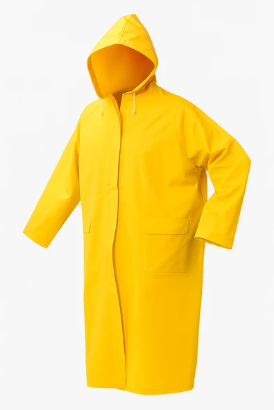 First Master PVC Polyester Balıkçı Kapşonlu Pardösü Yağmurluk XXL 0,32 mm Art No 507050 - Resim 4