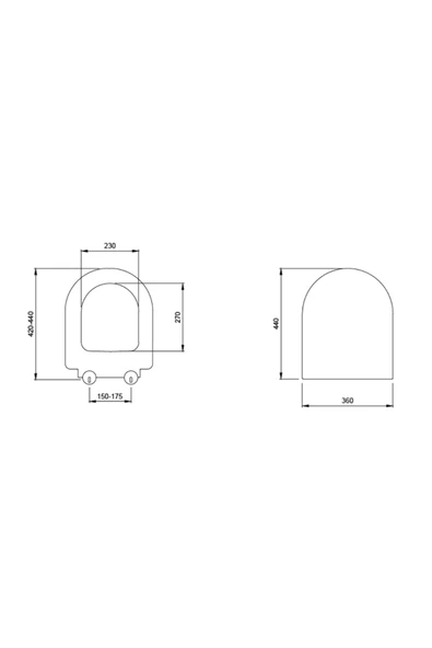 Pure S Kısa Klozet Kapağı Mat Gri A0302-006 - 2