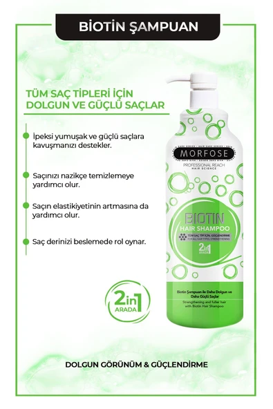 Biyotin İçerikli Şampuan 1000 ml - Tüm Saç Tipleri - Resim 2