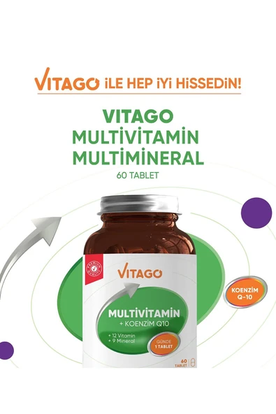 VİTAGO Multivitamin Koenzim Q-10 Tablet Takviye Edici Gıda - Resim 5