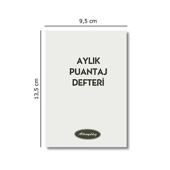 Altınyıldız A7 Küçük Boy Puantaj Defteri (PD-224) 1 Adet - Resim 2