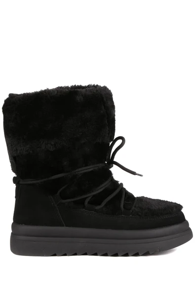 Stato Hakiki Süet Deri Kadın Bot Siyah - Resim 2