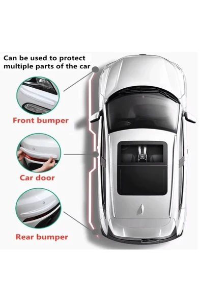Pratik Araba Tampon Koruyucu Karbon Desenli Siyah Beyaz ( Lisinya ) - Resim 3