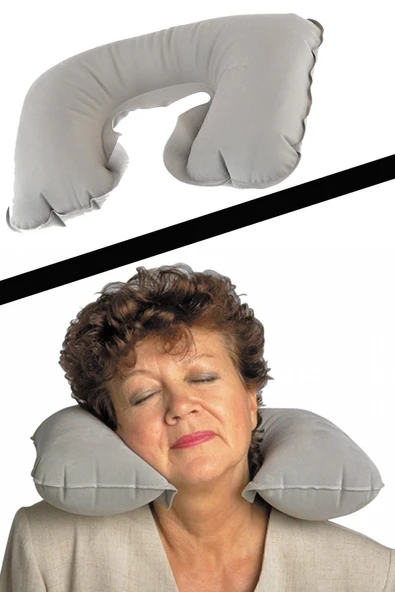 Araba Yastığı Şişme Seyahat Yastığı Oto Yastığı Boyun Yastığı Seyehat Tipi Yastık Tatil Yastığı - Resim 4