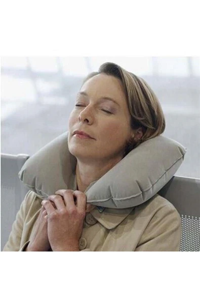 Pratik Seyahat Şişme Yastığı Boyunluk - Resim 3