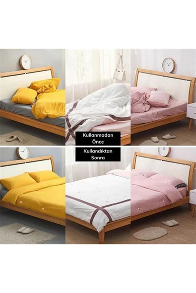 4'lü Mantar Model Yorgan Kılıfı ve Çarşaf Sabitleyici Set - Resim 4