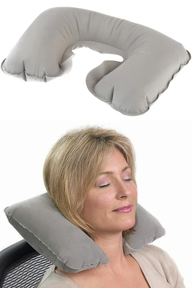 Araba Yastığı Şişme Seyahat Yastığı Oto Yastığı Boyun Yastığı Seyehat Tipi Yastık Tatil Yastığı - Resim 3
