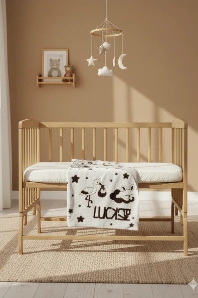 Bunny Peluş Bulut Bebek Battaniyesi - ZT600 Kahverengi-Beyaz - 6