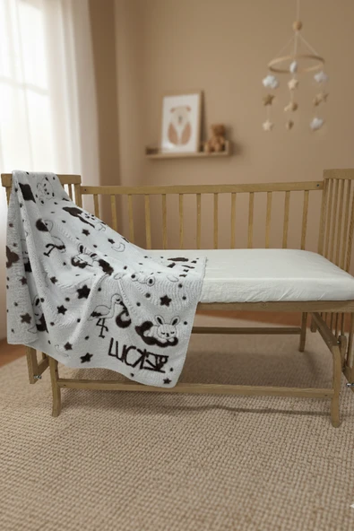 Bunny Peluş Bulut Bebek Battaniyesi - ZT600  Kahverengi-Beyaz - 4