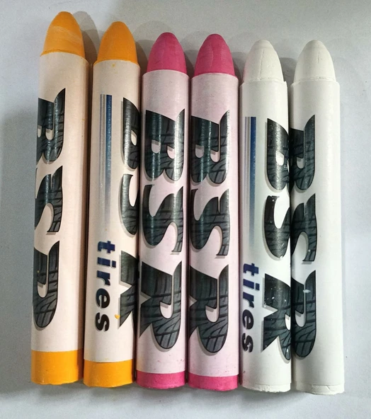 Lastik (KAUÇUK) Tebeşiri Meksika Pembe, Sarı, Beyaz Renk 6 ad ürün görseli