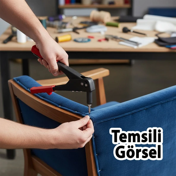 Perçin Tabancası Ergonomik Saplı Dayanıklı Metal Gövde 24 cm Profesyonel El Aleti - Resim 3
