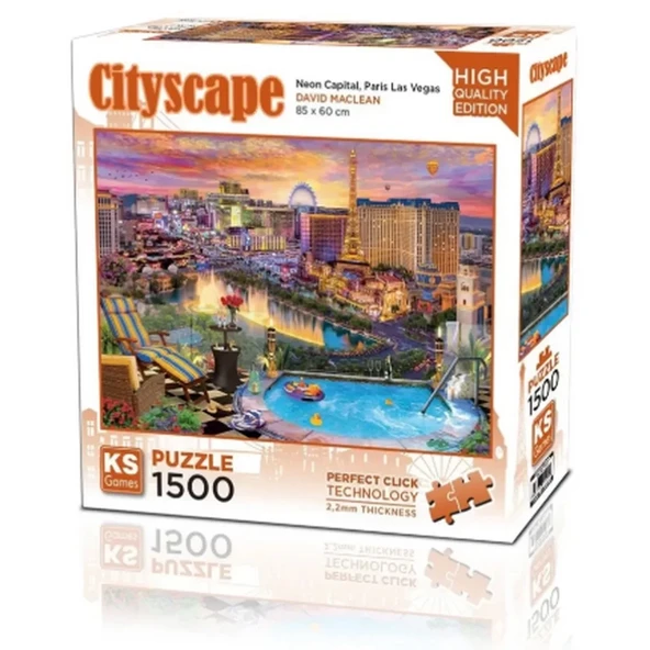 Ks Games Neon Capital Paris Las Vegas Puzzle 1500 Parça 22038 - 1