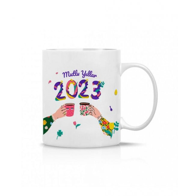 Kişiye Özel 2023 Temalı İsim ve Harf Baskılı Porselen Kupa Bardak HC2028 - 7