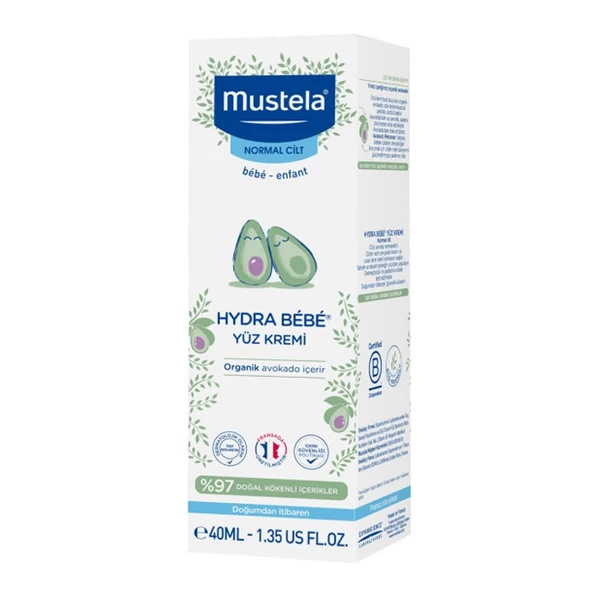 Mustela Hydra Bebe Organik Avokadolu Bebek Yüz Kremi 40 ml