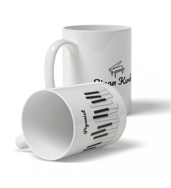 Meslekler Özel Kupa Bardak - Piyanist - Resim 2