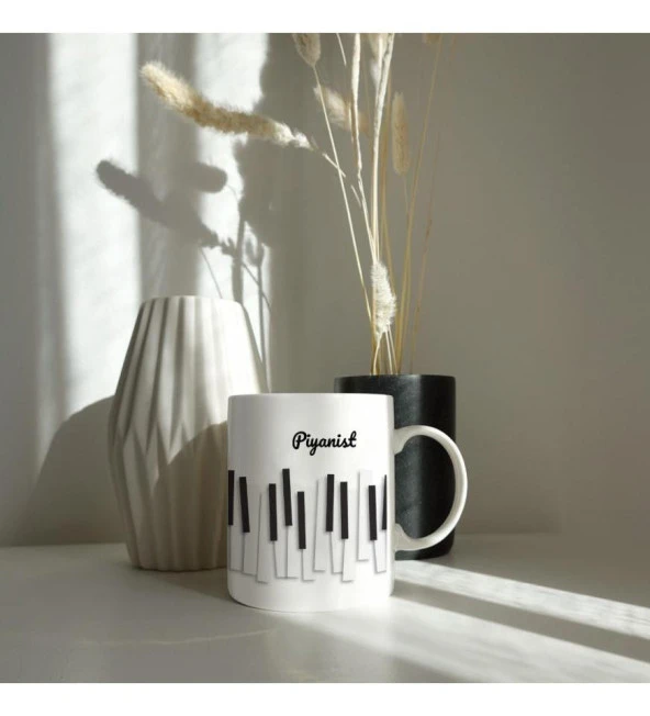 Meslekler Özel Kupa Bardak - Piyanist - Resim 3