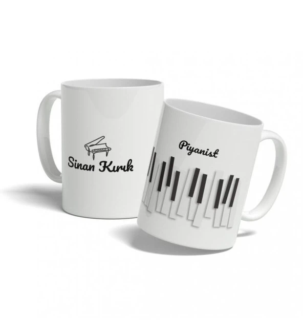 Meslekler Özel Kupa Bardak - Piyanist - Resim 4