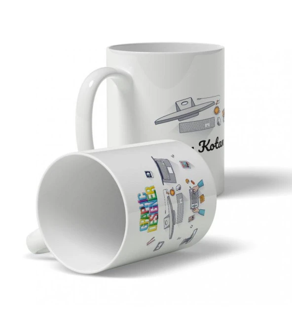 Meslekler Özel Kupa Bardak - Graphic Designer - Resim 2