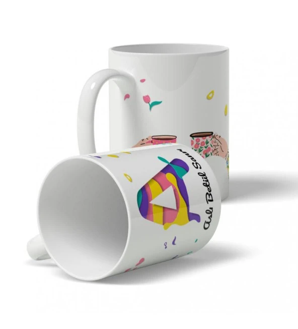 Kişiye Özel Renkli İsim ve Harf Baskılı Kupa - 3