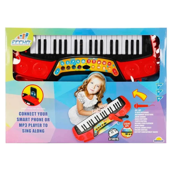 Müzikli ve Işıklı Mikrofonlu Elektronik Tabureli Org - Resim 4