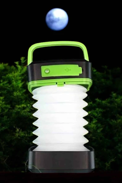 Led Lamba Kamp Lambası Hafif Taşınabilir Şarj Süreli Akordeon El Fenerli - 3
