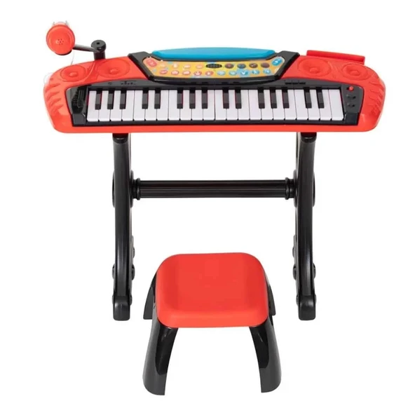 Müzikli ve Işıklı Mikrofonlu Elektronik Tabureli Org - Resim 2