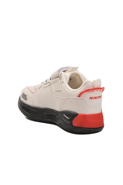 Cool Beyaz Cırtlı Hafif Erkek Çocuk Spor Ayakkabı Racing P - Resim 4