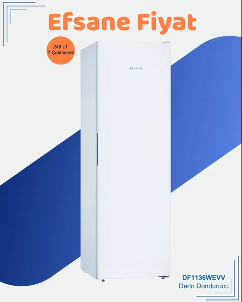 Profilo DF1136WEVV 7 Çekmeceli Dikey Derin Dondurucu ürün görseli