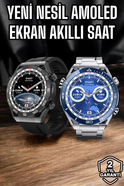 Akıllı Saat Yeni Nesil 2024 Model Metal Kordonlu Bluetooth Bağlantılı ürün görseli