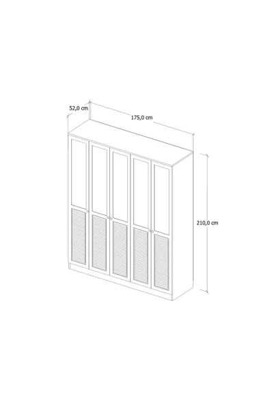 VALENCİA 5 KAPAKLI GARDIROP - Resim 2