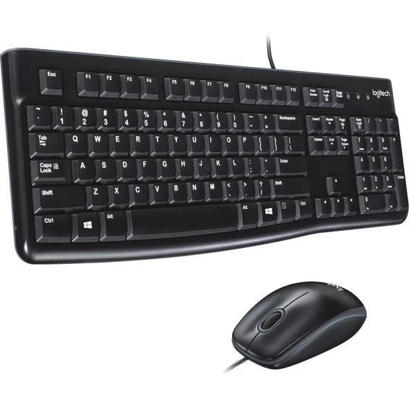 Logitech MK120 USB Kablolu Tam Boyutlu Türkçe Klavye Mouse Seti - Siyah ürün görseli 1