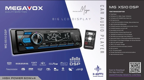 MEGAVOX MGX-X510DSP CAR AUDIO PLAYER