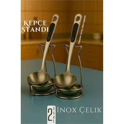 Modacar Inox Kepçe Standı - 2 li Kaşık Kepçe Standı- Profesyonel Şef Tasarımı - 1