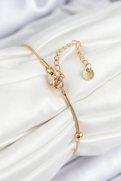 316L Çelik Topcuk Model Gold Renk Kadın Bileklik - TJ-BB7845 - 2