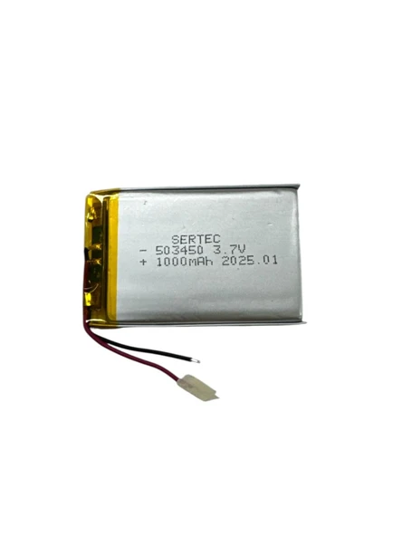 503450 3.7V 1000 MAh Li-Polymer Pil Devreli/1.5A ürün görseli 1