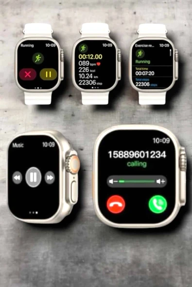 Suya ve Toza Dayanıklı 45 MM Akıllı Saat Bildirim ve Cevapsız Çağrı Görüntüleme - Resim 3