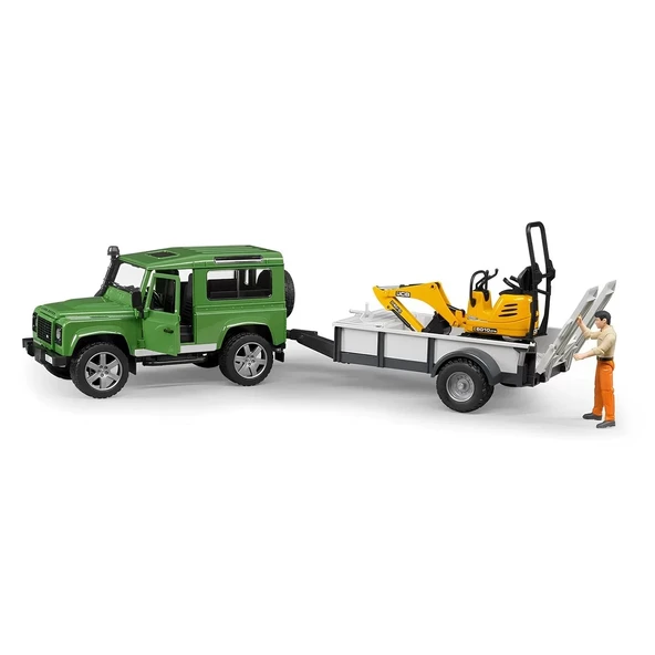 Bruder Land Rover Arazi Aracı Ve Jcb Mini Kazıcı BR02593 - Resim 3