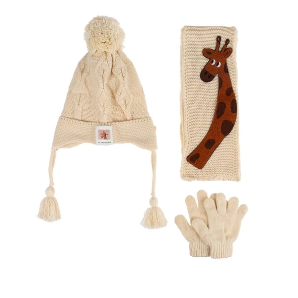 Kitti 1-4 Yaş Erkek Bebek & Çocuk Atkı Bere Eldiven 3'lü Takım ürün görseli 1