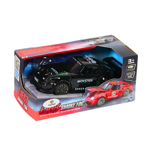 Işıklı Sesli Duman Çıkaran Sürtmeli Spor Araba BSP-1A - Resim 3