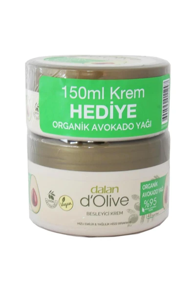 D'Olive Besleyici Organik Avokado Yağlı Kremi 250 ml + 150 ml Hediye