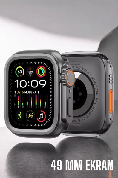 45 MM Gri Kasa Ultra Akıllı Saat Sesli Görüşme, Sağlık Takibi, Suya Dayanıklı - Resim 3