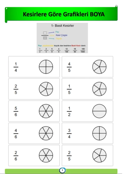Çocuklara Kesirleri Öğreten Kitap (Spiralli) - 2