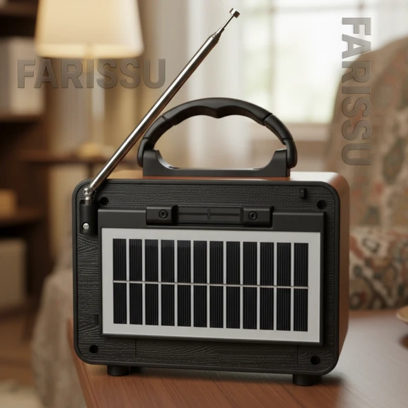 EVERTON RT-735 Retro Tasarım Güneş Enerjili Bluetooth USB/TF MP3 FM/AM/SW Radyo - 3